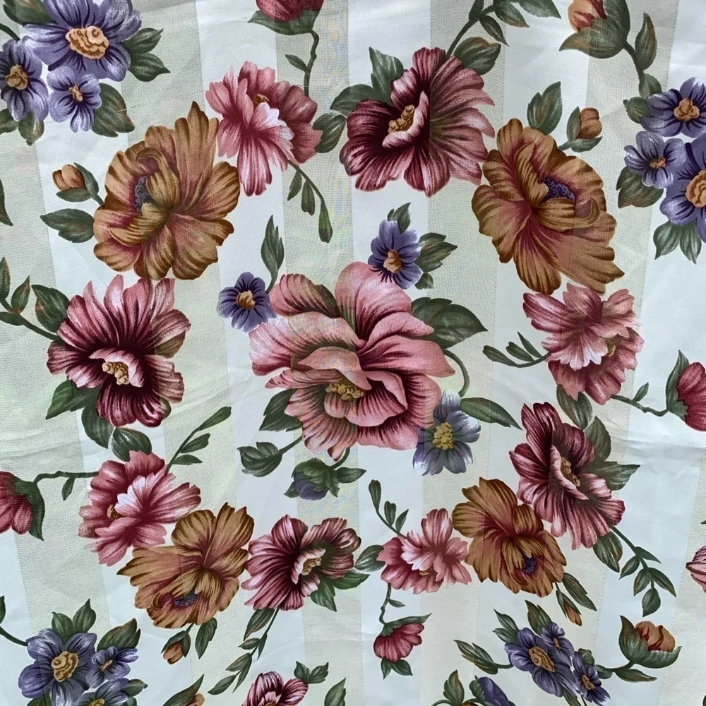 Vintage large square floral scarf wrap pareo bohemian spring summer